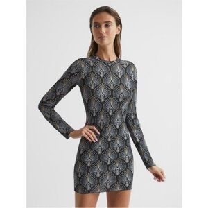 Reiss Annie Metallic Jacquard mini dress small